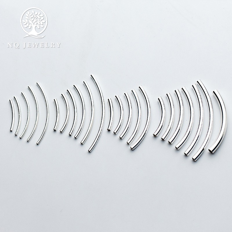 Combo 5 charm bạc hình ống trơn dài - NQ Jewelry