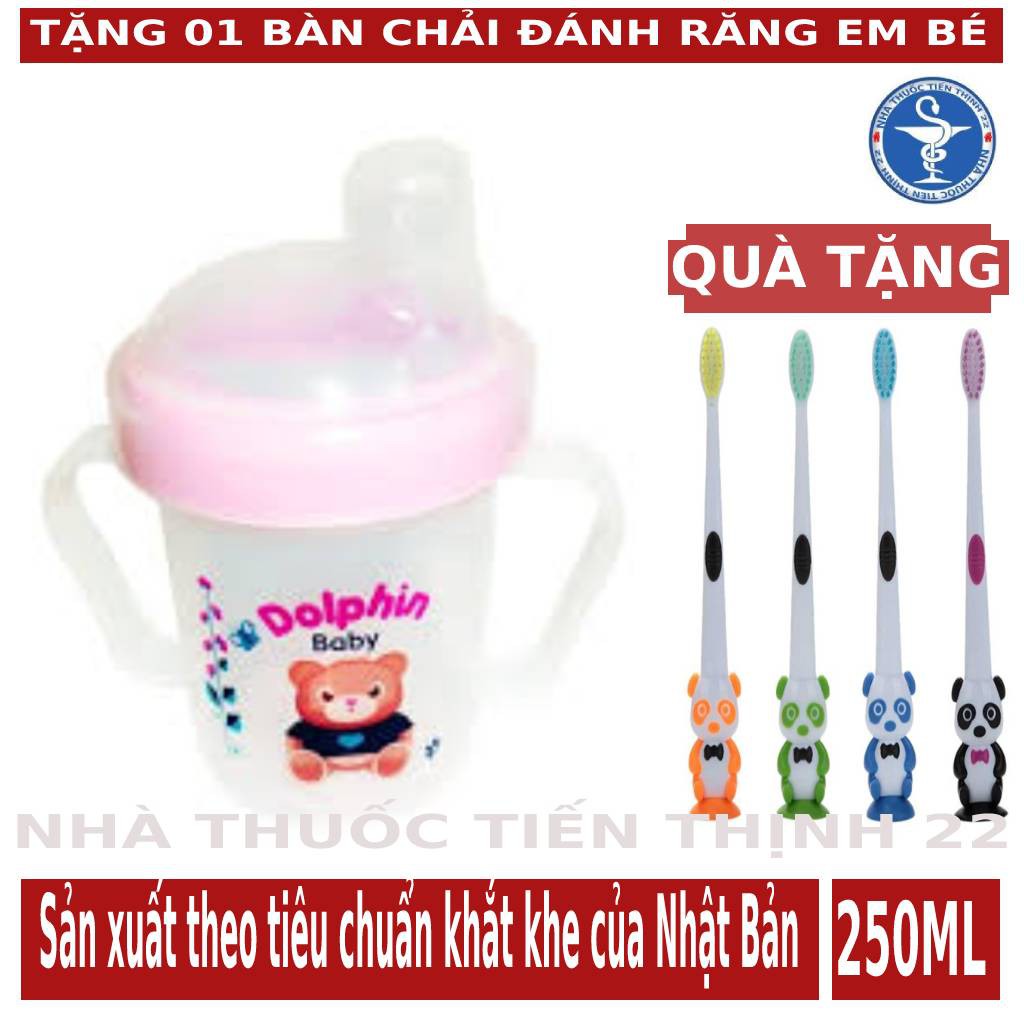 BÌNH TẬP UỐNG 3 TIA DOLPHIN 250ML - TẶNG KÈM BÀN CHẢI ĐÁNH RĂNG EM BÉ DỄ THƯƠNG