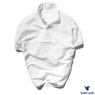Áo Thun polo nam ngắn tay Trắng Basic Saintpolo thời thượng, Chất liệu cao cấp thấm hút tốt