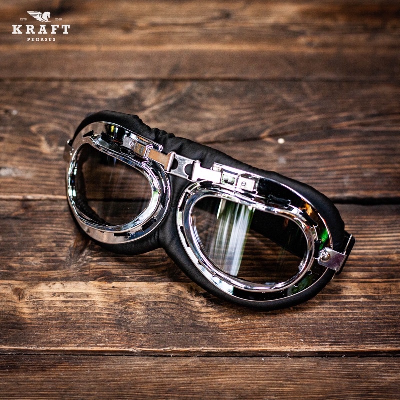 Kính phi công cho nón bảo hiểm - Gọng inox - Phong cách cổ điển