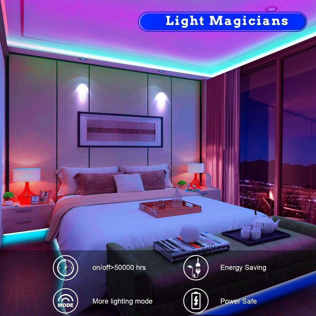 Đèn LED OSIDEN SMD 5050 RGB USB với 24 nút bấm + kết nối ứng dụng bluetooth + 3 nút điều khiển trang trí nhà cửa