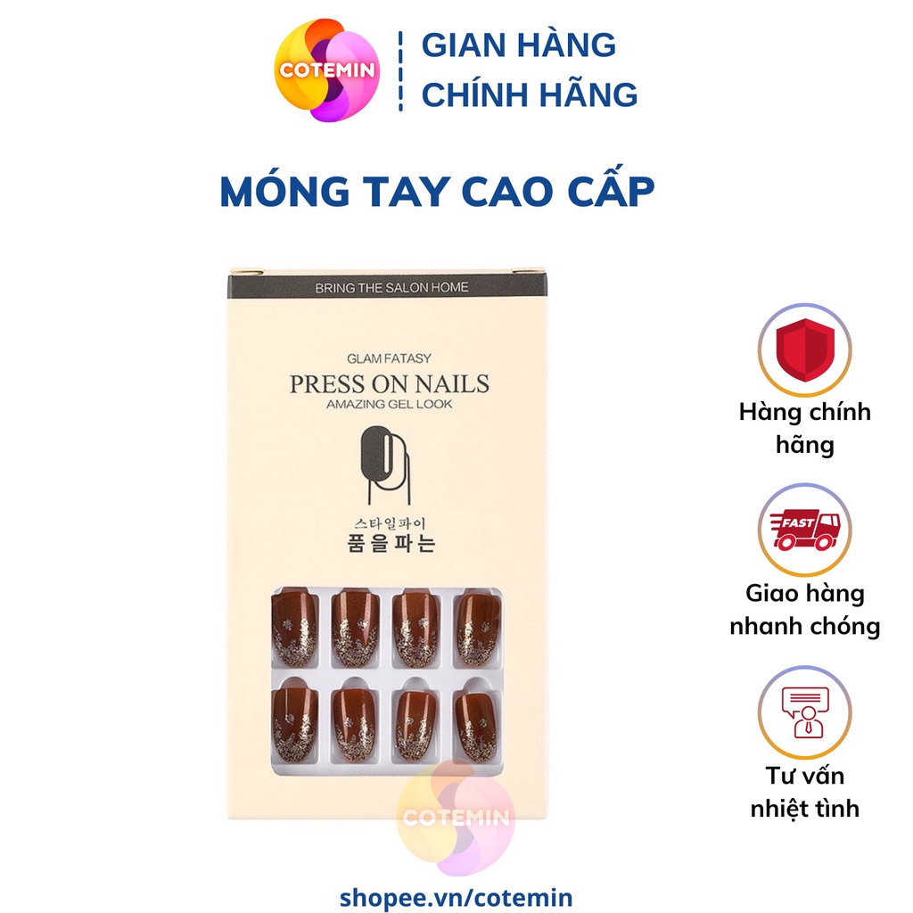 Móng tay giả thời trang móng tay có keo đính sẵn tiện lợi dễ xử dụng COTEMIN MÃ F740