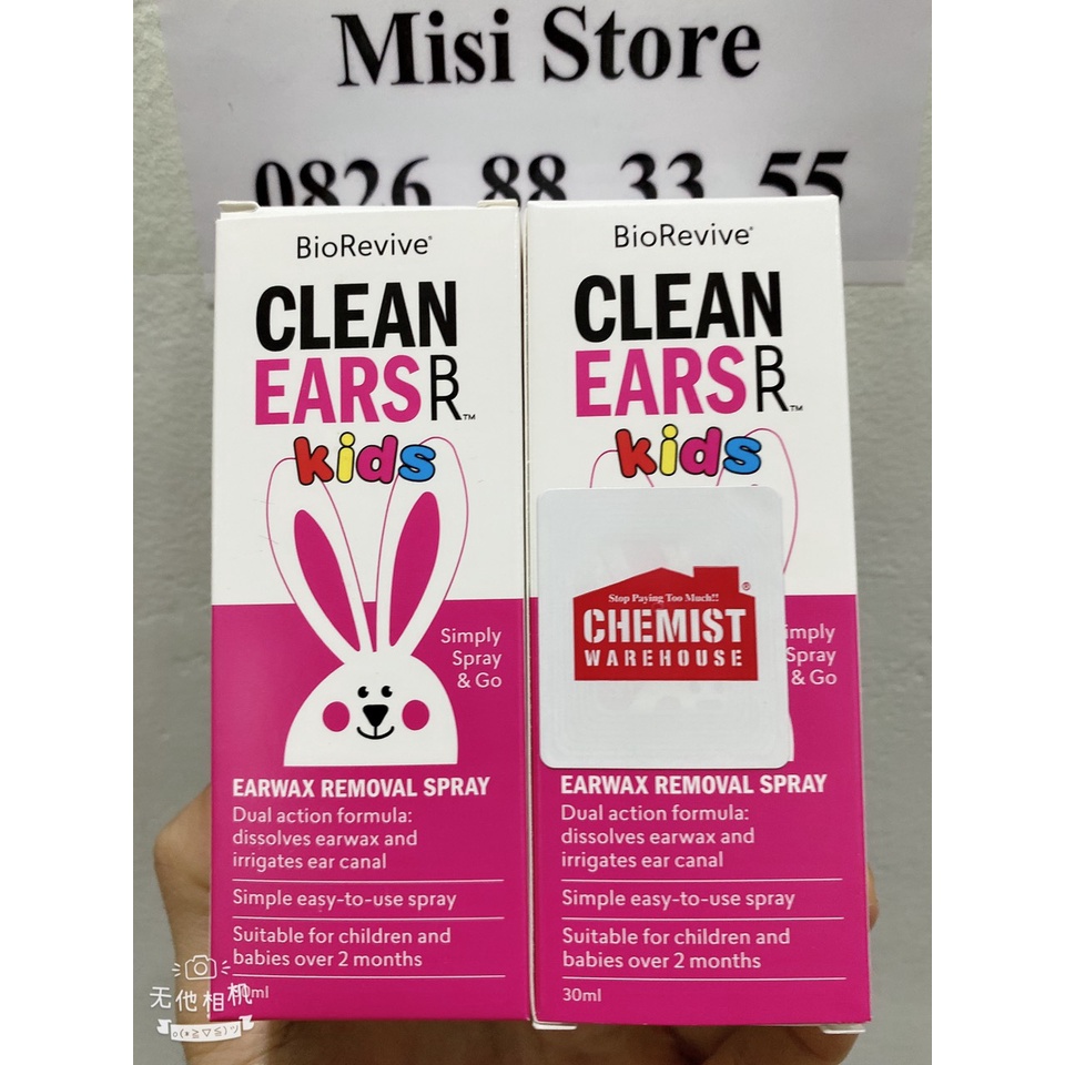 (Tem Chemist) Xịt Tan Ráy Tai Clean Ears Kids 30ml Của Úc