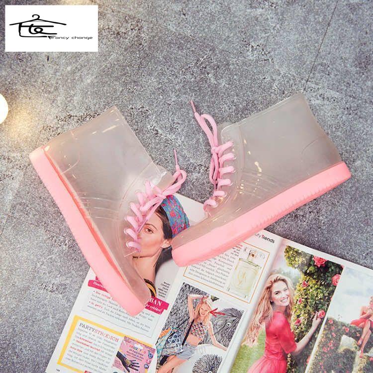 Ủng Cao Su Trong Suốt Chống Trượt Chống Thấm Nước Thời Trang Hàn Quốc Cho Nữ