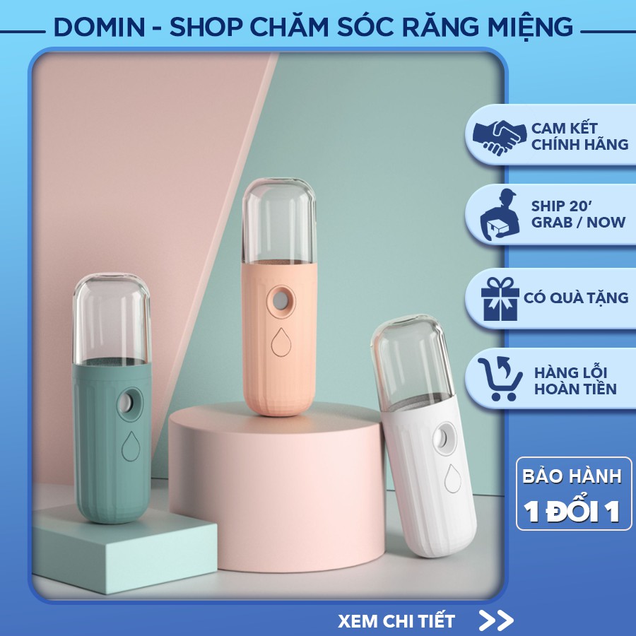 Máy xông mặt xịt khoáng Nano, máy xông mặt phun sương mini