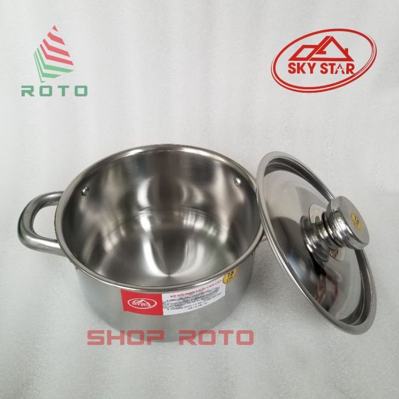 NỒI INOX CAO CẤP THÂN THẲNG SKY STAR -- SIZE 18cm