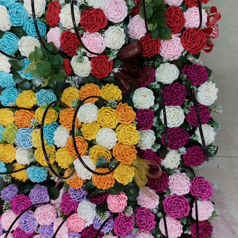 Lẵng hồng giấy  đủ màu