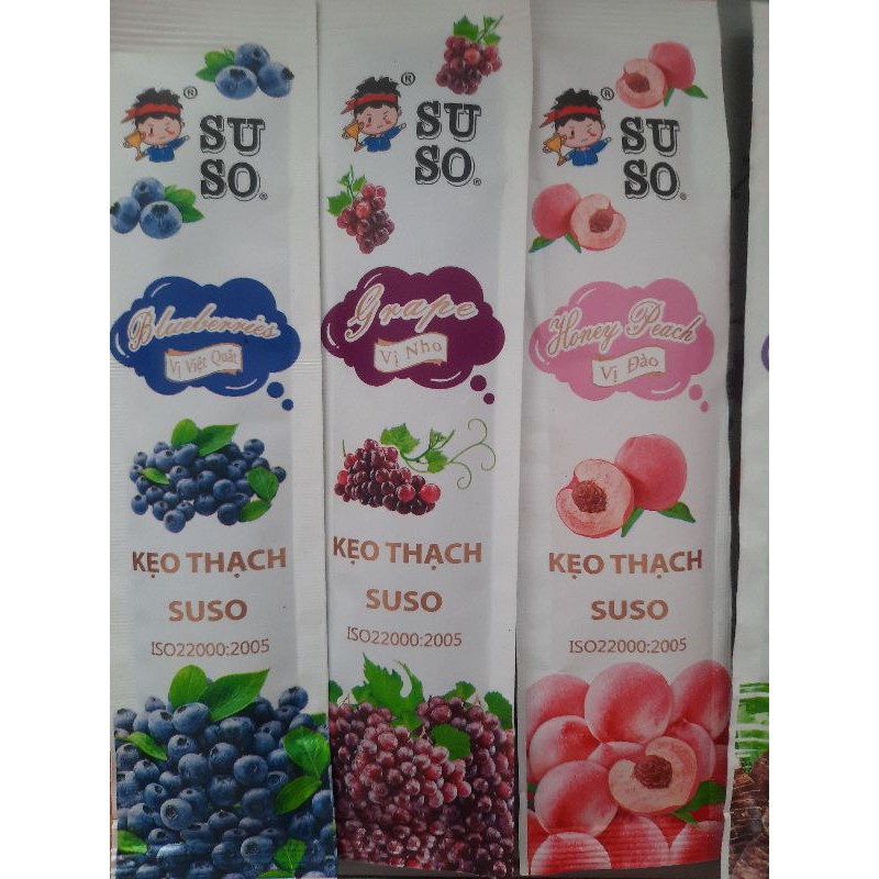 Combo 5 chiếc kẹo thạch suso chiếc dài 6 vị