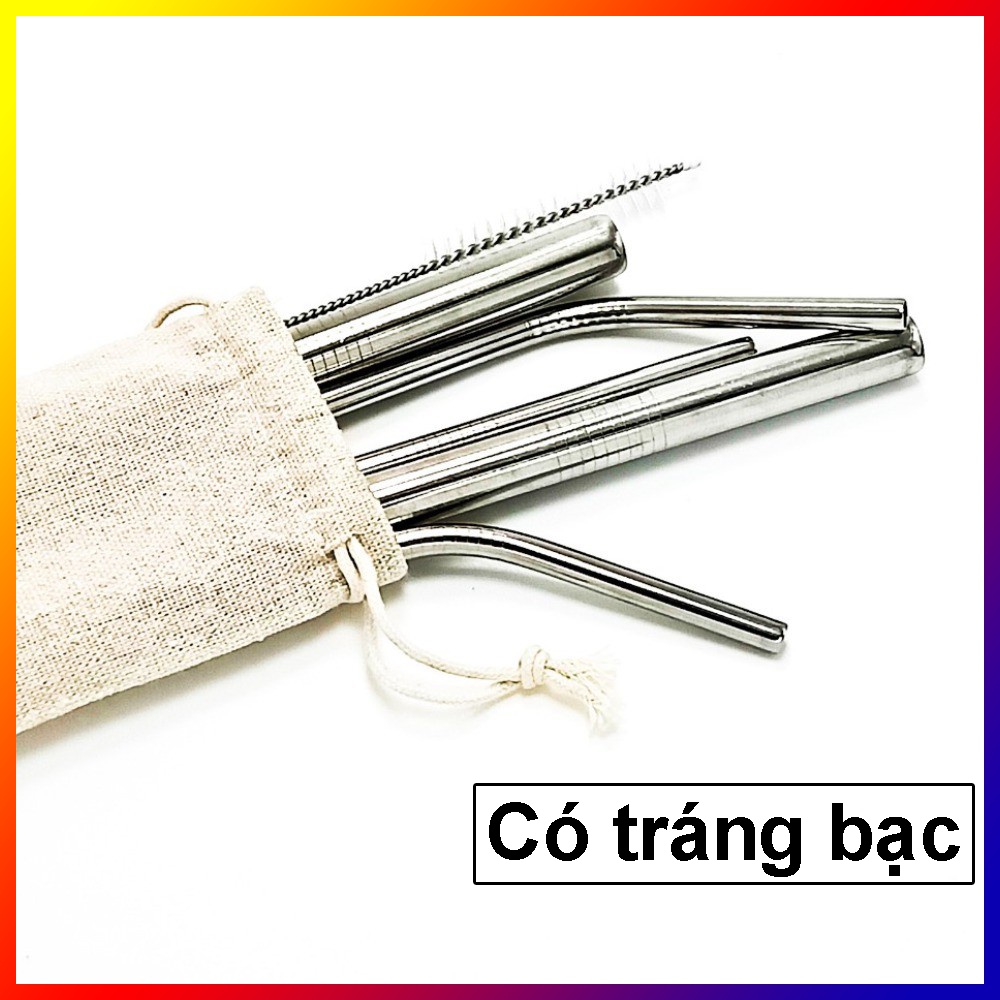 Ống Hút Inox có tráng bạc cao cấp, tái chế sử dụng, thân thiện môi trường