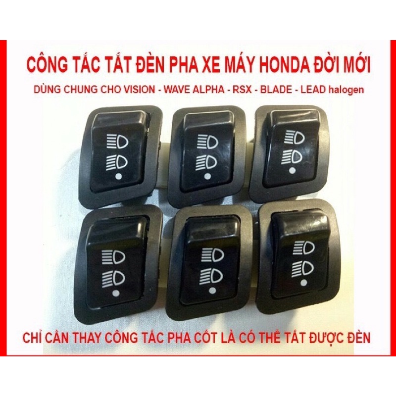 công tắc tắt đèn pha xe máy honda đời mới cho vision wave anpha rsx air blade lead 2021 đời mới halogen