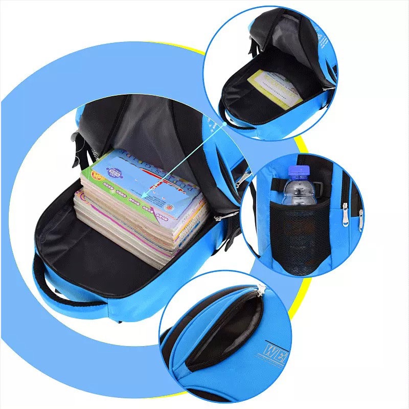 [2 Size] Balo học sinh tiểu học - cấp 1 - cấp 2 - balo bé trai bé gái Weike, Thiết Kế Nhiều Ngăn Gọn Gàng, Chống Gù Lưng