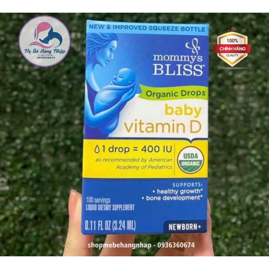 Vitamin D3 hữu cơ Mommy Bliss (1.62ml - 50 giọt)