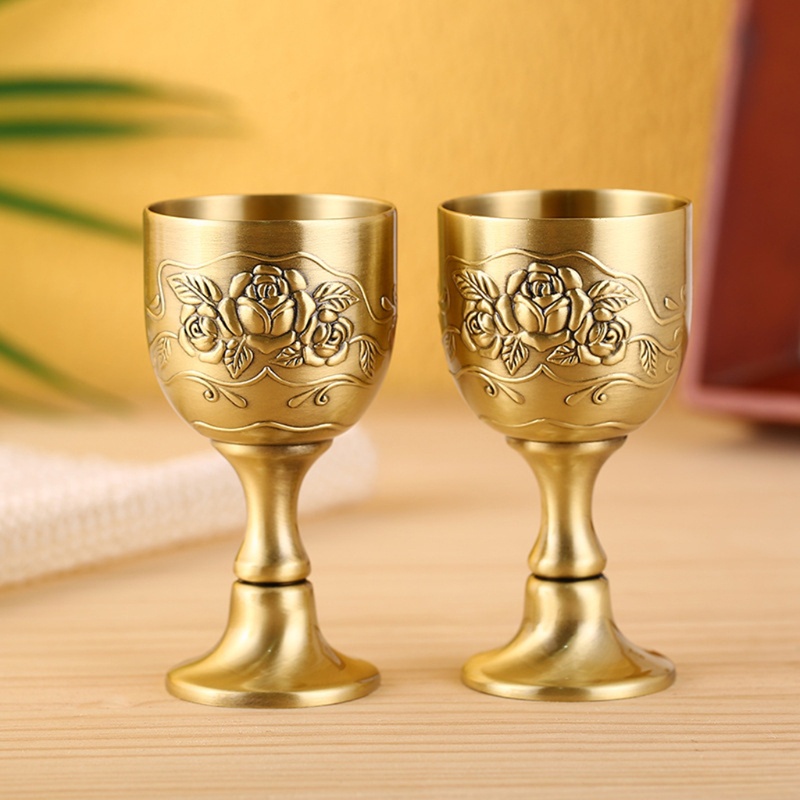 Ly Uống Rượu Bằng Đồng 3D Phong Cách Vintage Châu Âu