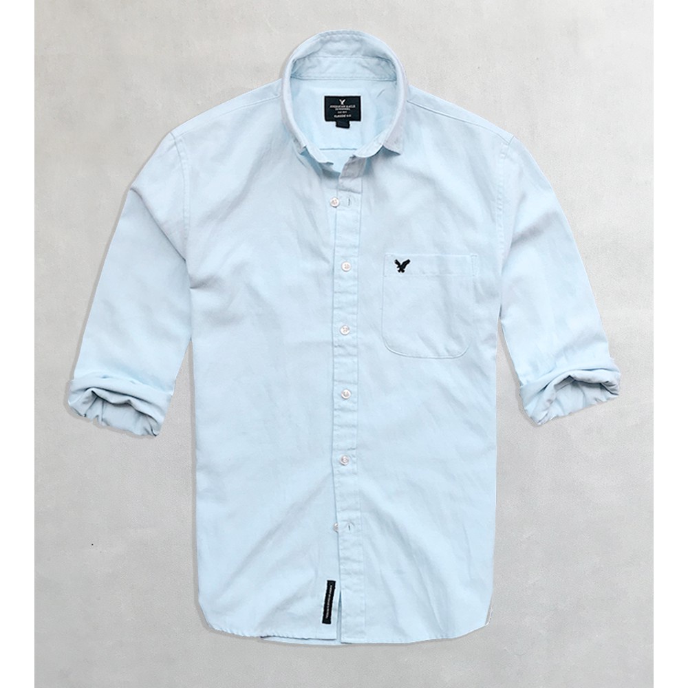◊Sơ mi nam tay dài American Eagle Cao Cấp xanh ngọc vải oxford dày mịn xuất khẩu EU