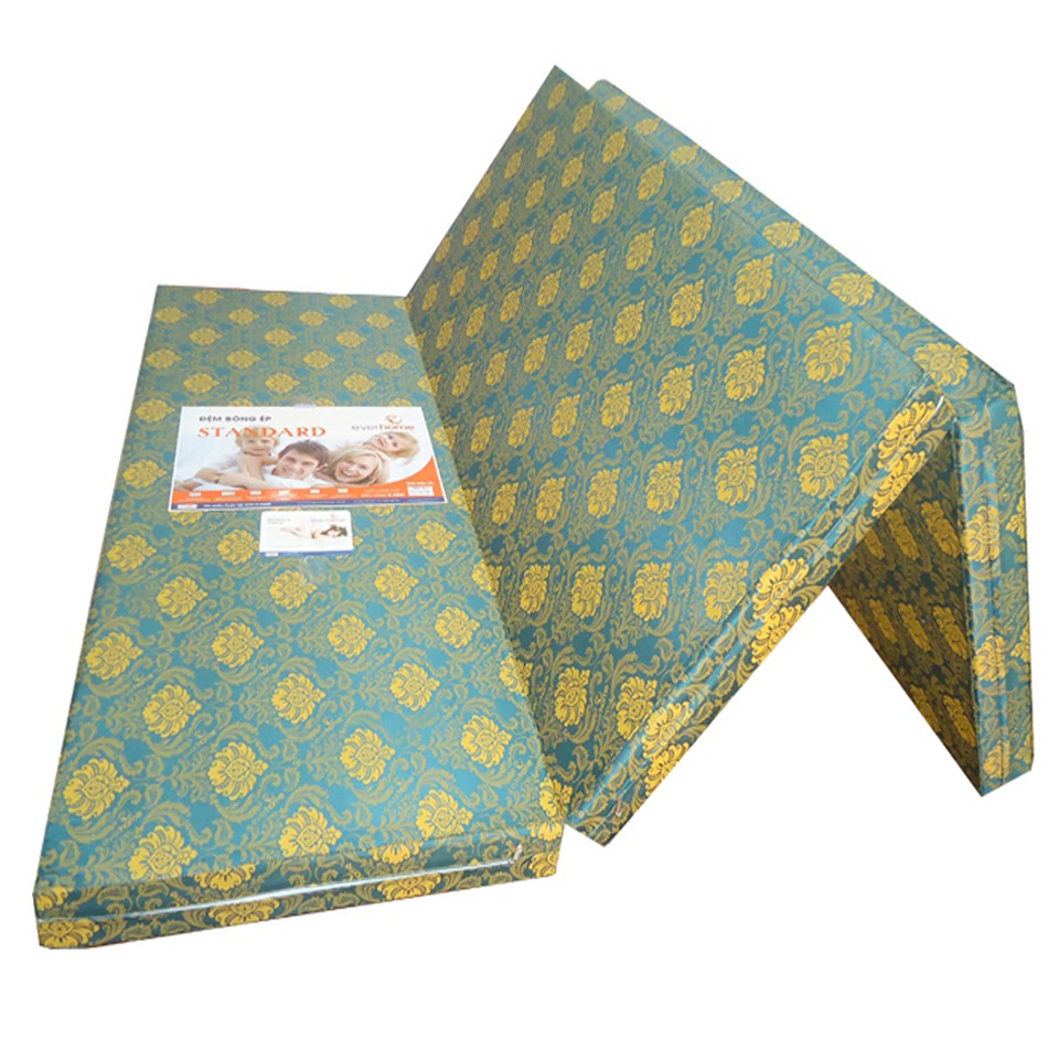 Nệm Bông Ép 1m2x1m95x10cm Gấp 3 BH 5 Năm