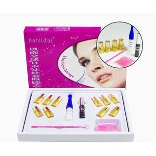 Bộ thuốc uốn mi phủ đen collagen 6d baisidai , thuốc uôn mi gold
