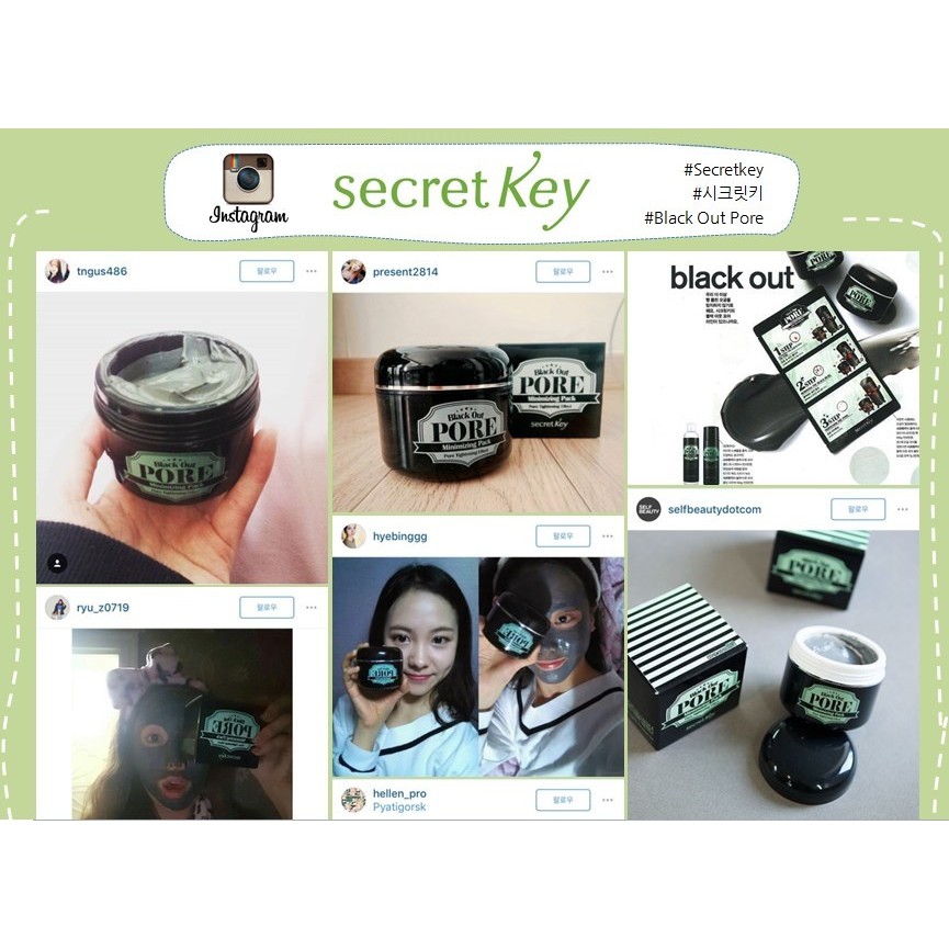 [18/07/2022] Mặt nạ bùn khoáng làm sạch da se khít lỗ chân lông Secret Key Black Out Pore Minimizing Pack