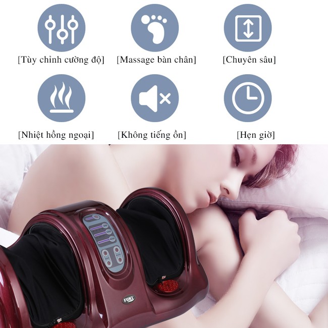 Máy massage chân hồng ngoại Fuki Nhật Bản FK-6811 (Màu nâu)