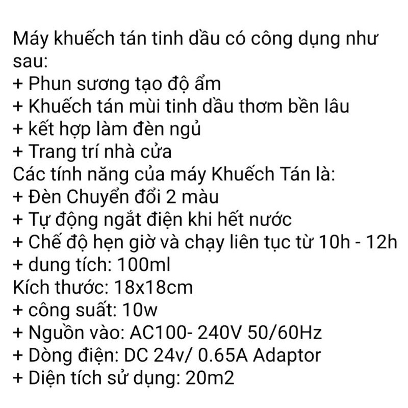 [Freeship, Tặng Tinh Dầu, Quà Tặng Khẩu Trang ] Máy Khuếch Tán Tinh Dầu, Máy Phun Sương, Đèn Xông Tinh Dầu Tú Cầu 10ml