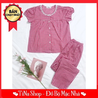Bộ đồ mặc nhà chất kate vải lụa mềm mát, cotton mềm mịn thấm hút mồ hôi.