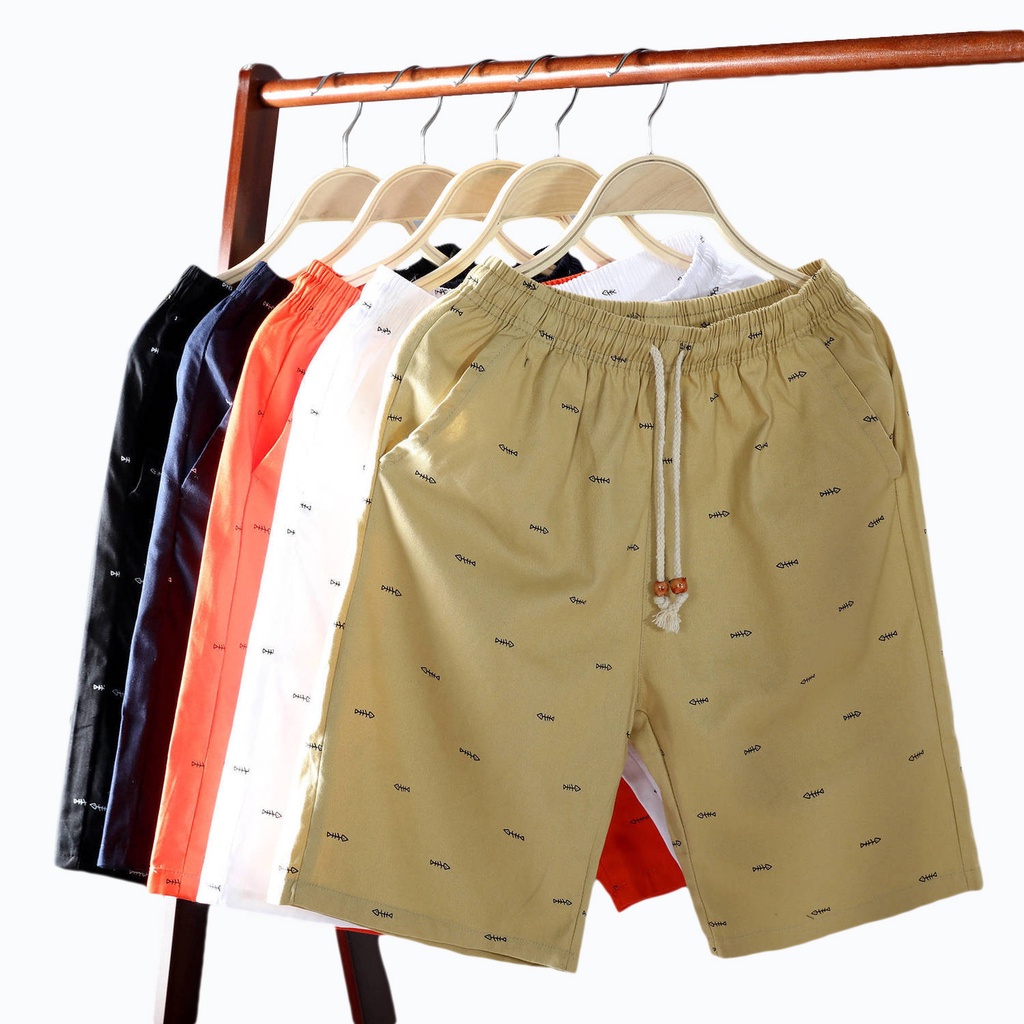 Ready stock men quần short thường cotton seluar pendek lelaki beach cropped quần ngắn dây rút phòng tập thể dục trang chủ quần áo thoải mái 男 短裤 bf06