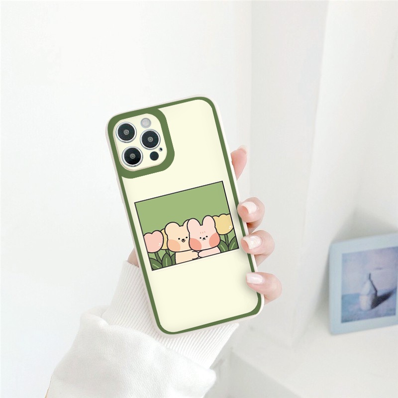 [ IPHONE ] Ốp Lưng Bé thỏ nhỏ xinh Màu Bảo Vệ CAMERA vuông ốp iphone 12 pro/ 8plus/11 pro/11/12 pro max/13/promax tr1193