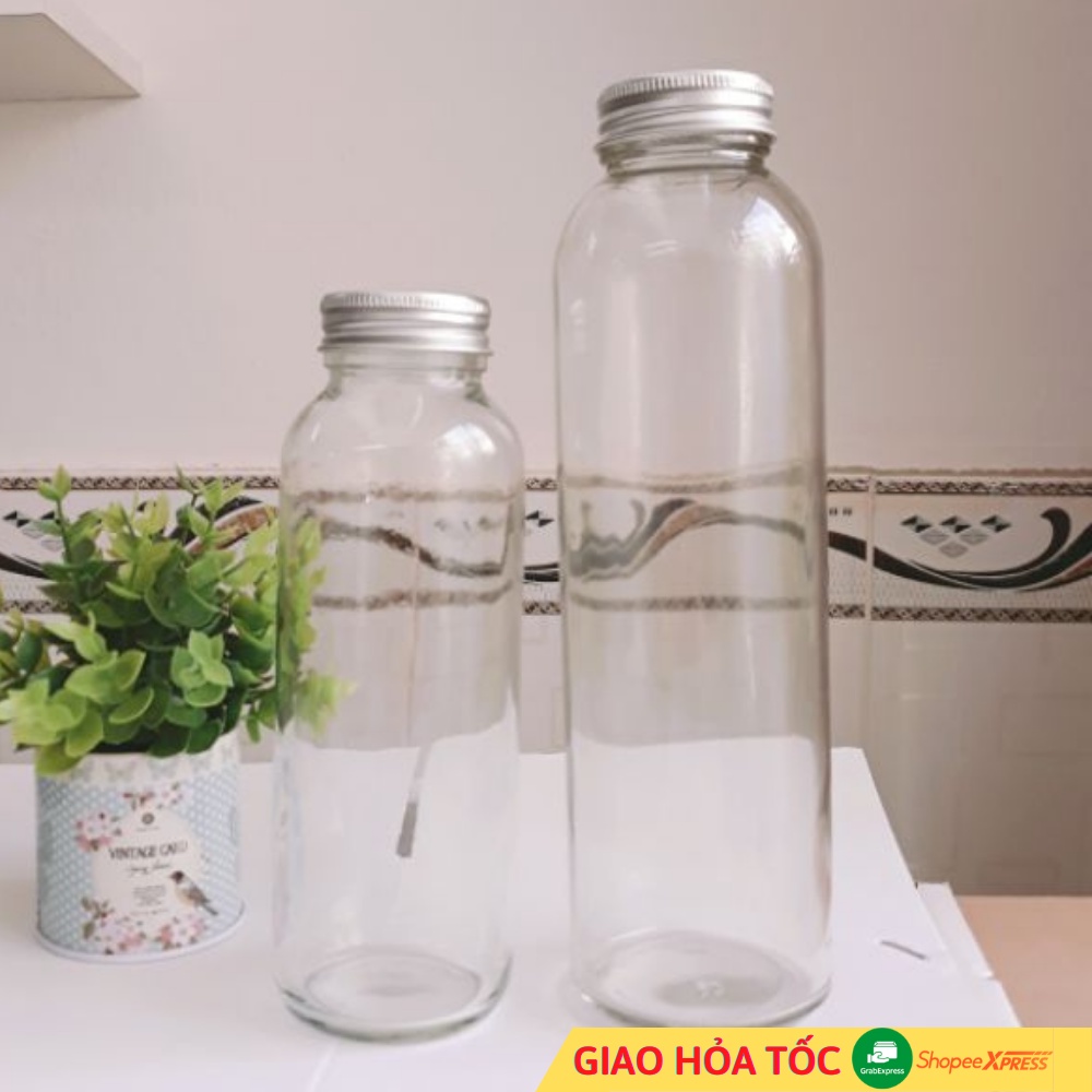 Bình thủy tinh 500ml nắp thiếc/nhôm