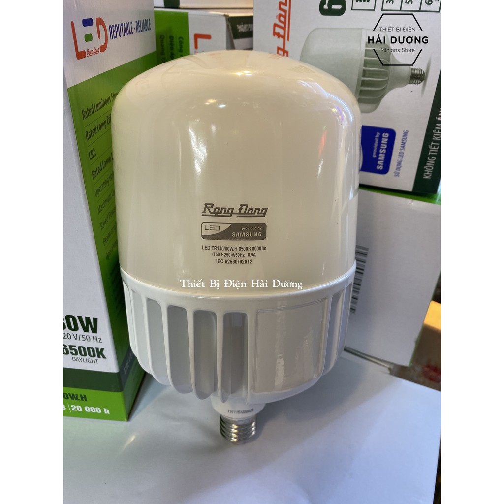 Combo Bộ 3 Bóng đèn LED BULB Trụ 60W - 80W Rạng Đông - Sử dụng Chip LED Samsung Nhôm đúc cao cấp - Bảo hành  2 năm