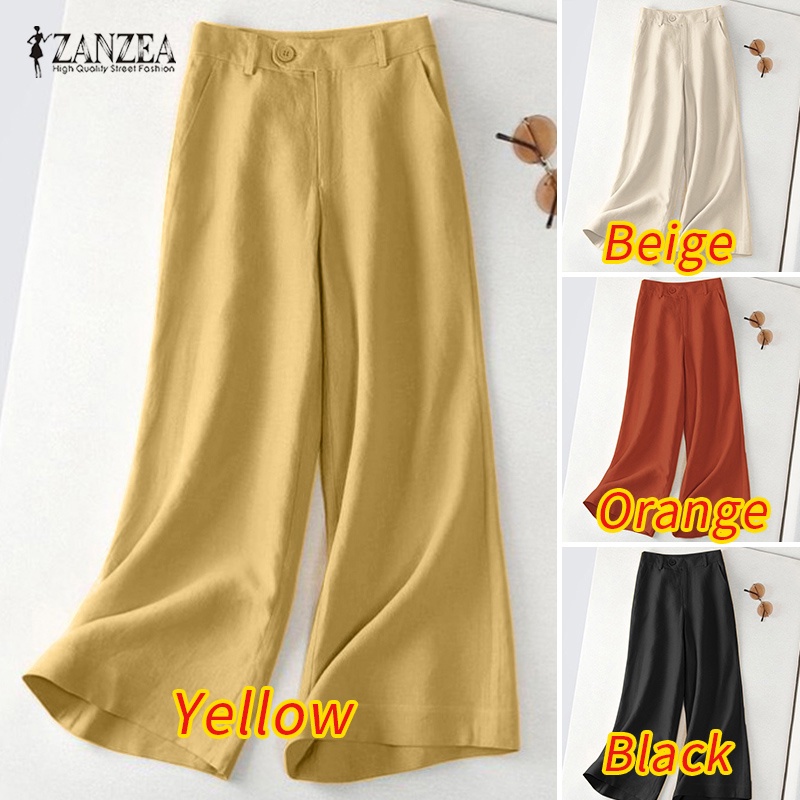 Quần dài Zanzea ống rộng thời trang Hàn Quốc trẻ trung cho nữ