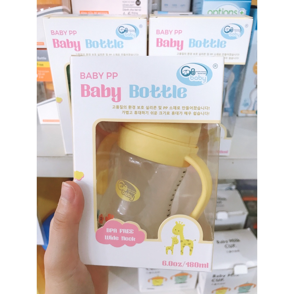 Bình sữa PP GB Baby cổ rộng 180ml - chính hãng