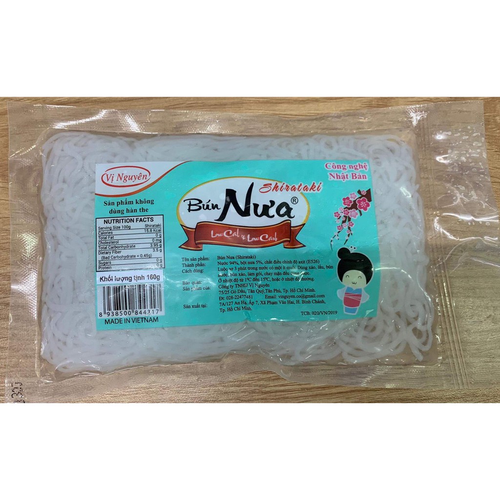 Bún nưa Vị Nguyên ăn kiêng Keto/Das/Lowcarb, người tiểu đường 160gram - Gói nhỏ tiện sử dụng 15K/1 gói