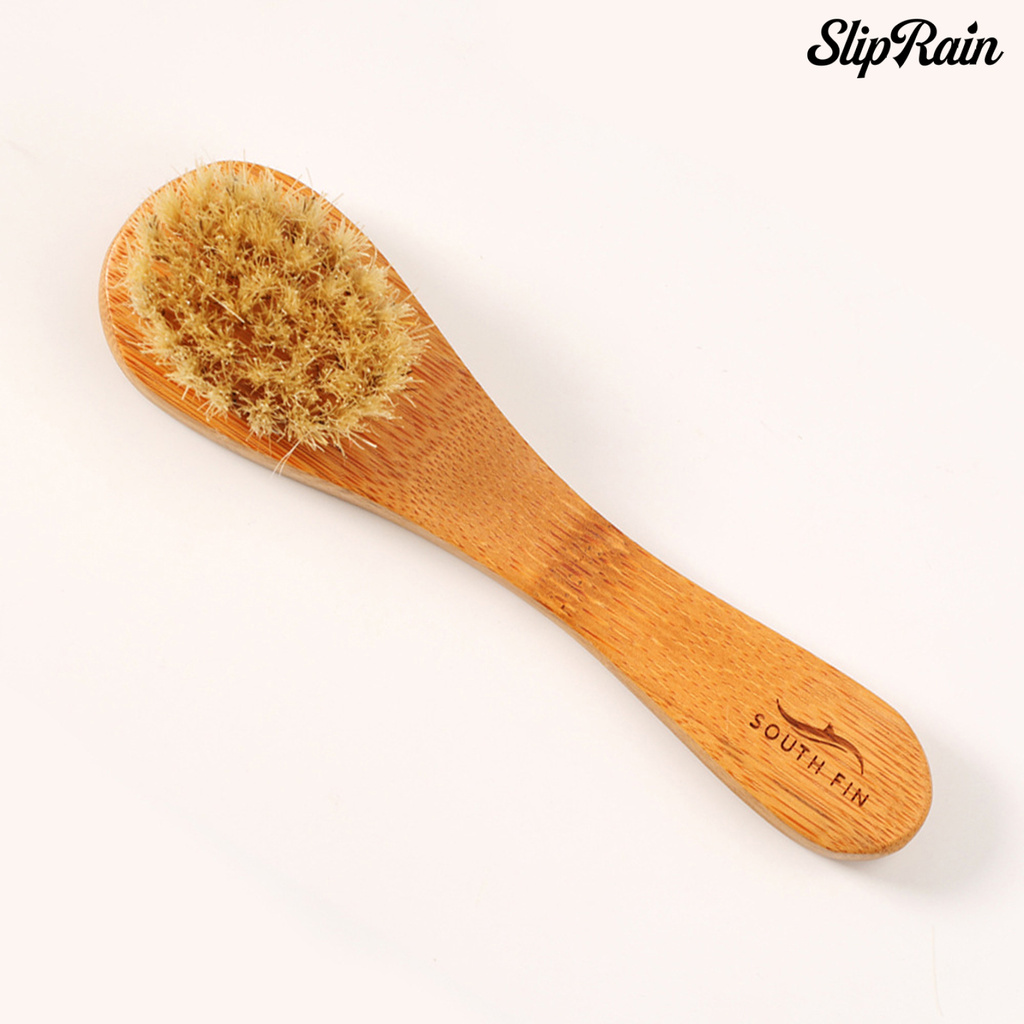 Sliprain ♥Face Cleaning Brush Burr-free Glowing Skin Boar Bristles Wooden Face Cleaning Brush