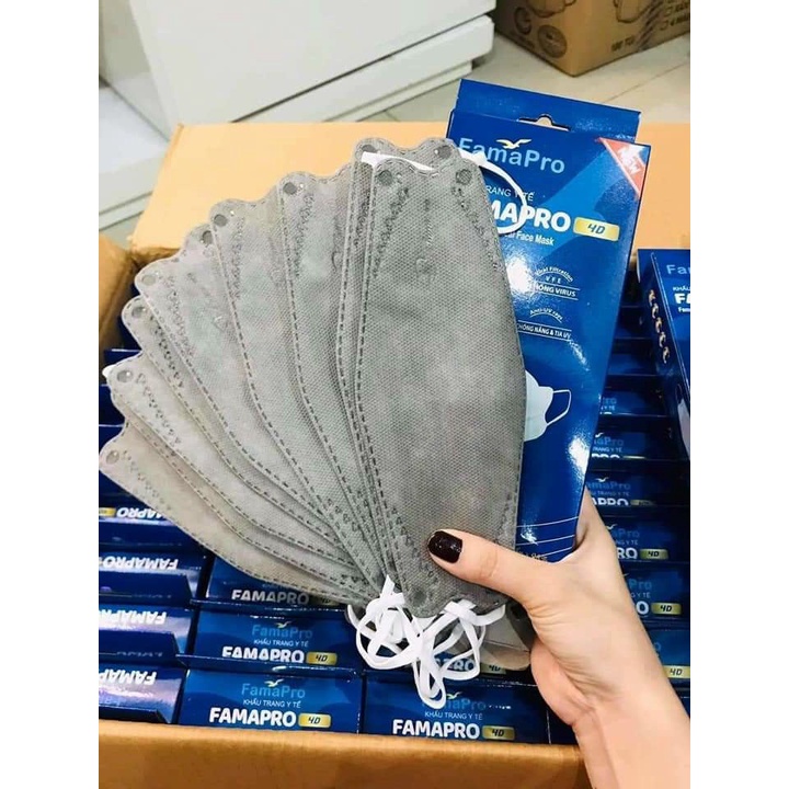 ((Đủ màu))-COMBO 4 hộp khẩu trang Kf94 4D famapro Nam Anh(Hộp 10 cái)