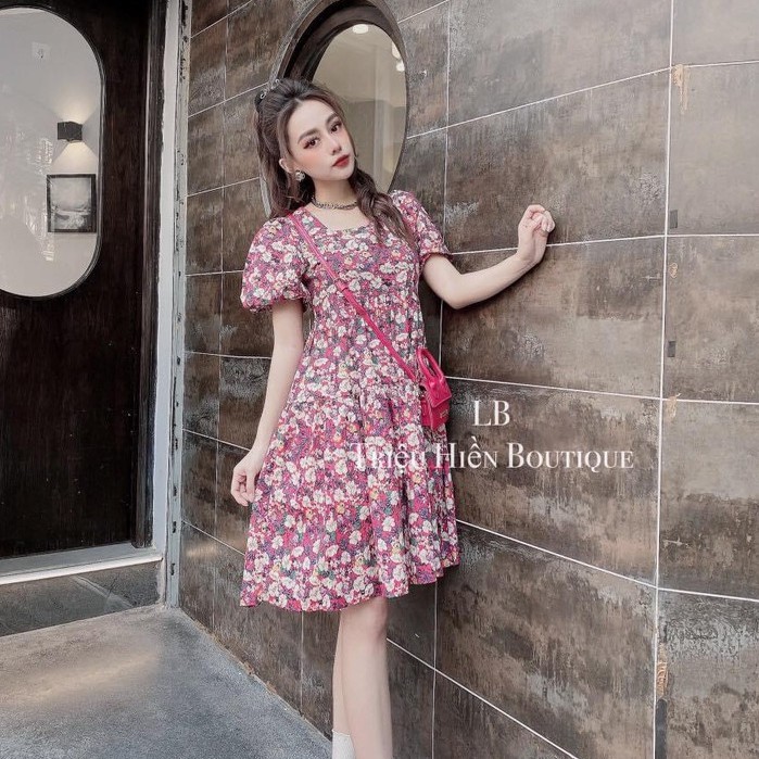 Váy hoa nhí đỏ dáng babydoll xinh xắn | BigBuy360 - bigbuy360.vn