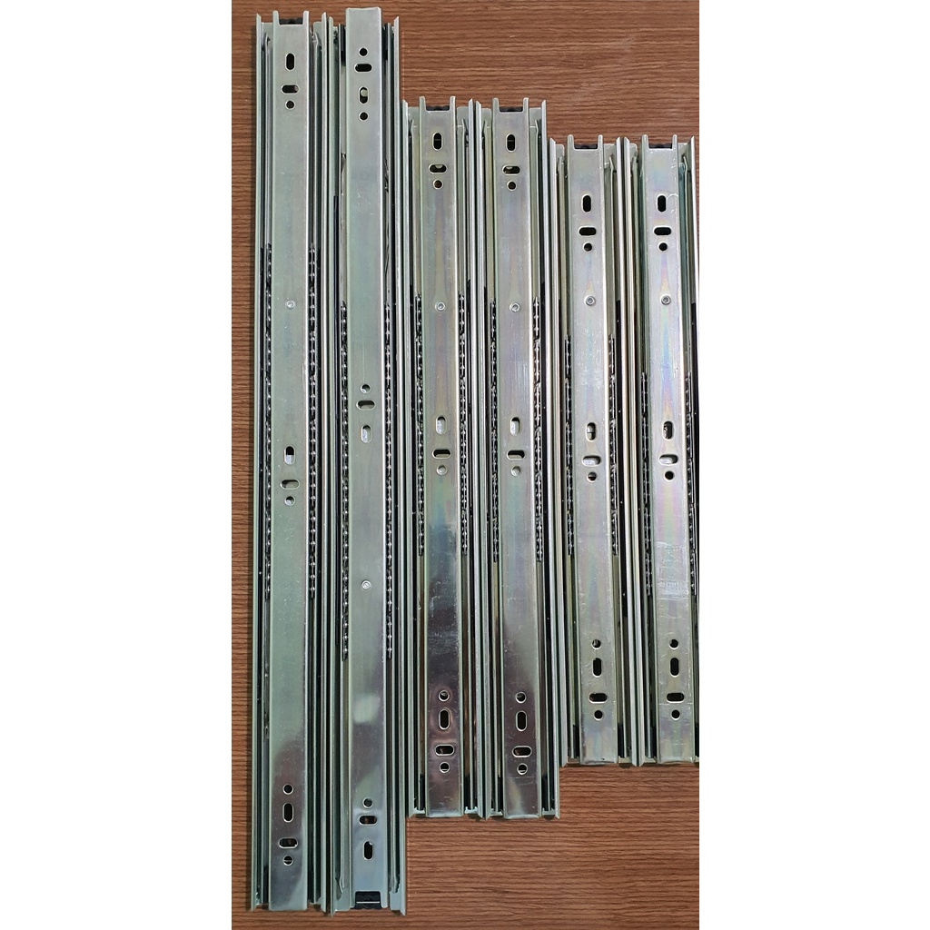 Bộ 02 Thanh ray bi trượt 3 tầng dùng làm ngăn kéo các loại tủ, bàn - đủ kích thước 25-30-35-40-45-50cm