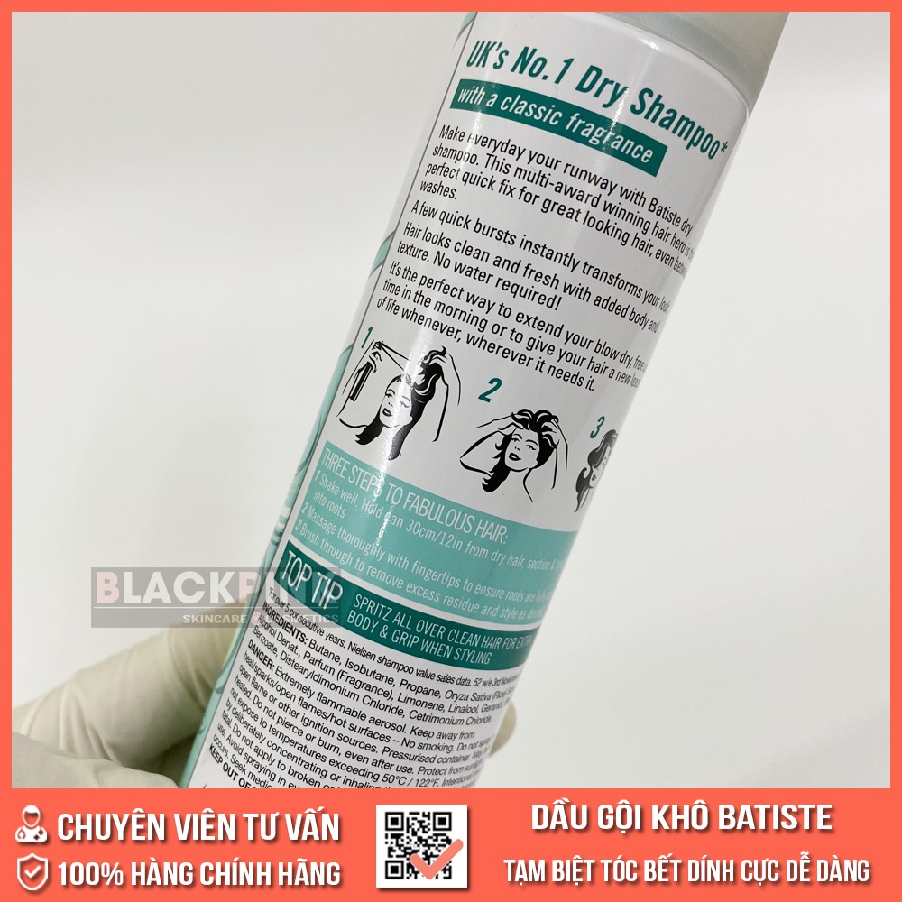 Dầu gội khô Batiste Dry Shampoo - Tạm biệt tóc bết dính cực dễ dàng