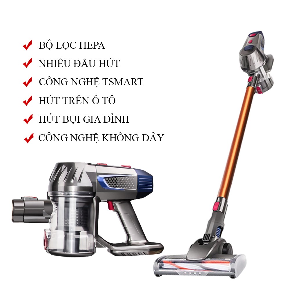 Máy hút bụi cầm tay đa năng không dây 2 trong 1, máy hút bụi vệ sinh chỉ trong 1 lần hút. BH 2 năm.