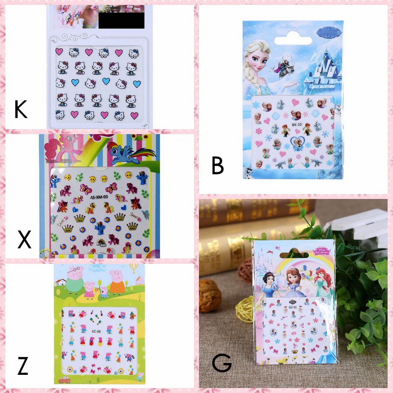 Miếng dán trang trí móng tay kiểu hoạt hình đáng yêu dành cho trẻ