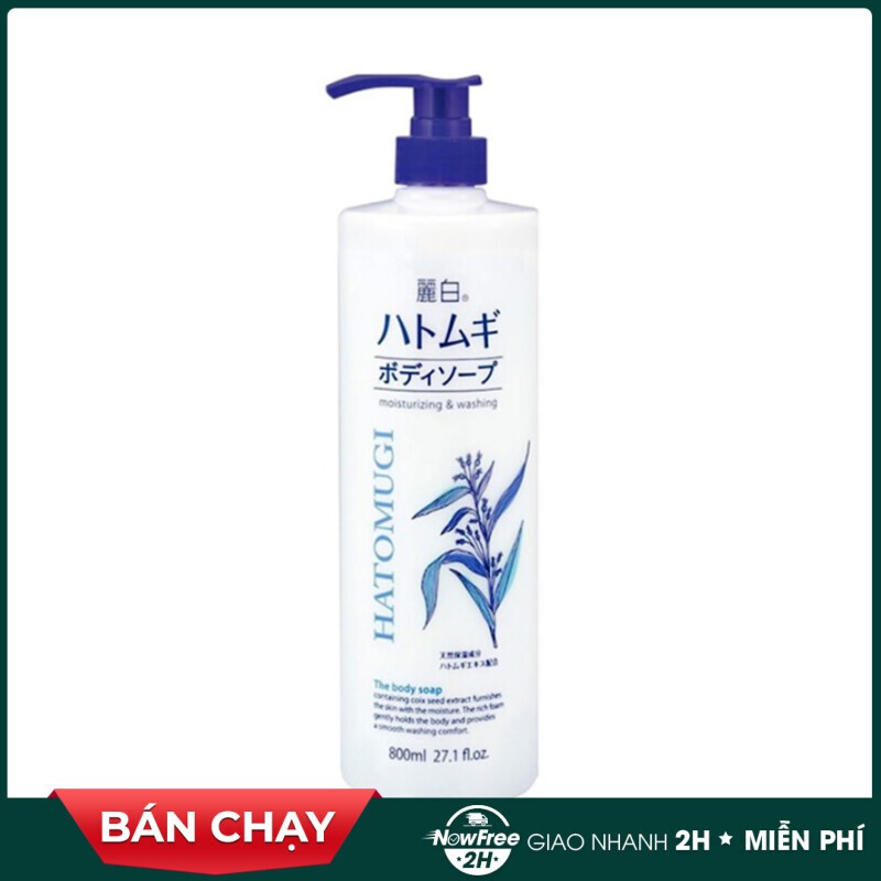 [CHUẨN AUTH FREESHIP] Sữa Tắm Trắng Da HATOMUGI Hạt Ý Dĩ Nhật Bản - 800ml