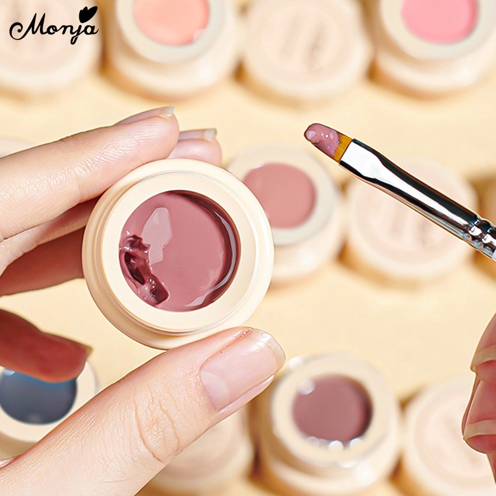 Gel sơn móng tay MONJA DIY 16 màu sắc trơn tùy chọn lấp lánh nhanh khô