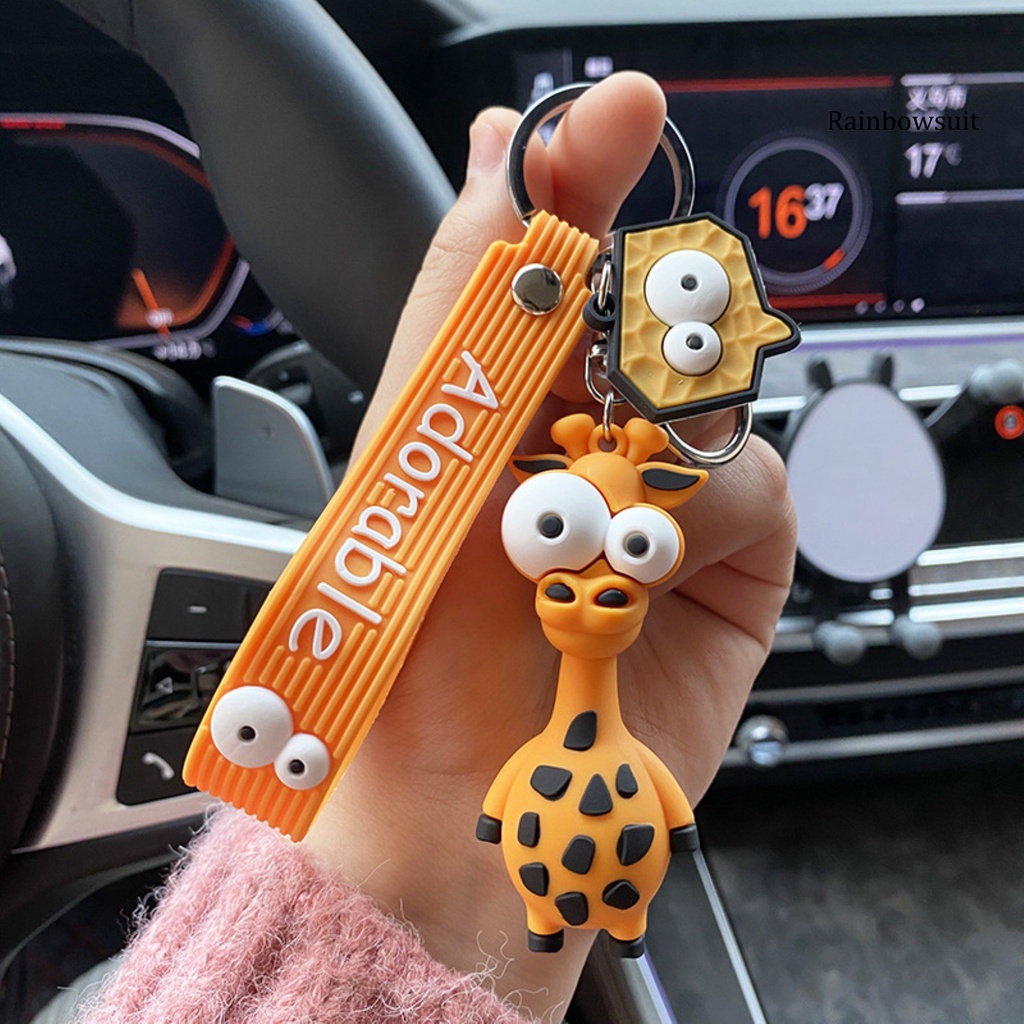 Móc Khóa Silicon Mềm Chống Thất Lạc Hình Ngựa Vằn/Hươu Cao Cổ Dễ Thương