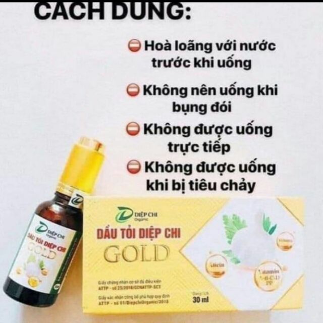 Dầu tỏi diệp chi gold (tặng kèm thẻ cào điện thoại 20k)