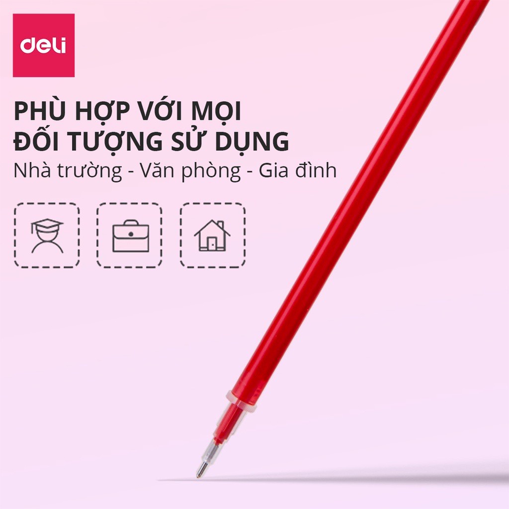 Ruột bút nước mực gel ngòi 0.5mm nhiều màu Deli  - A846