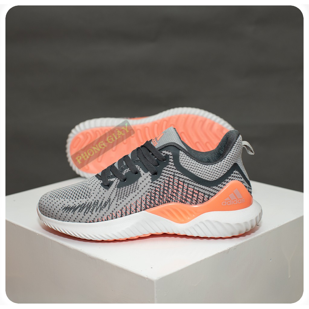 [Mã FASHIONT4WA2 giảm 10k đơn từ 50k] Giày sneaker nữ giày thể thao nữ Alphabounce A58 màu ghi cam giày thời trang nữ