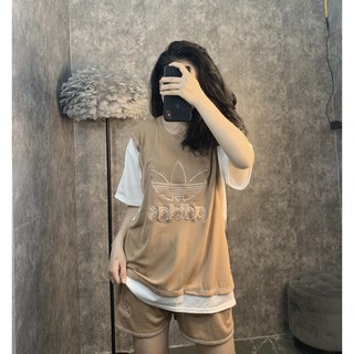 B69 Bộ Lụa Phối Màu Nữ- Áo Cộc Quần Đùi