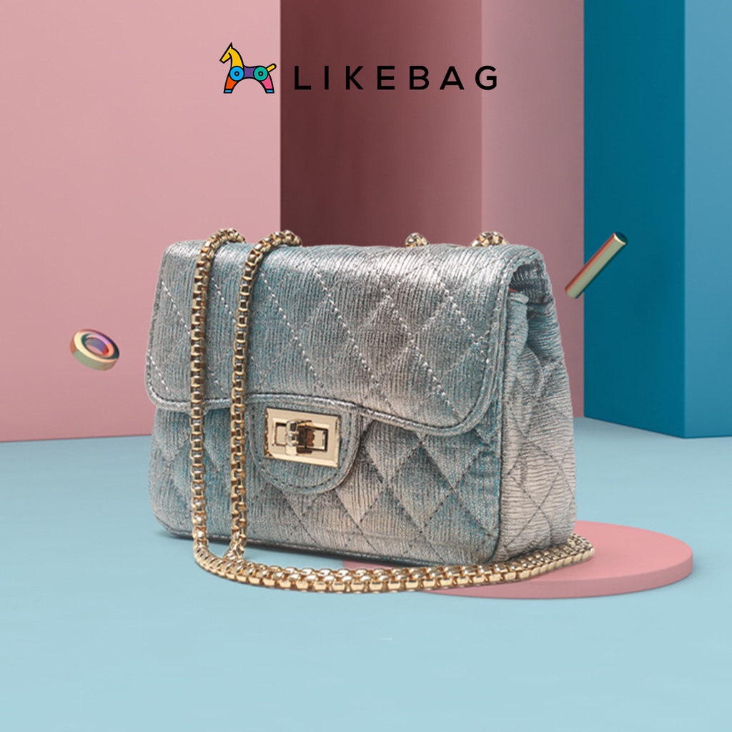 Túi nữ đeo chéo vai LIKEBAG đứng form phối dây xích cao cấp 220307075 - LIBAGI