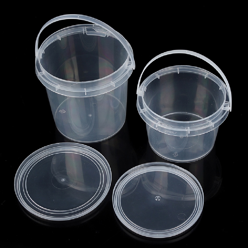 Set 2 xô nhựa cấp thực phẩm có nắp và tay cầm chống rò rỉ
