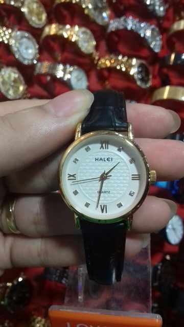 Đồng hồ đôi halei dây da chống nước tuyệt đối