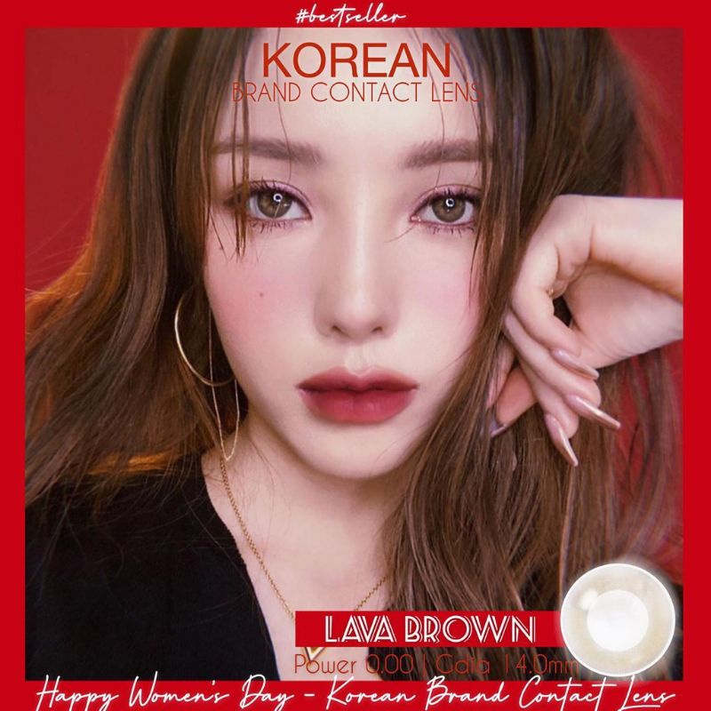 Lens mắt Brown 0 độ - Áp Tròng Nâu Tây không giãn