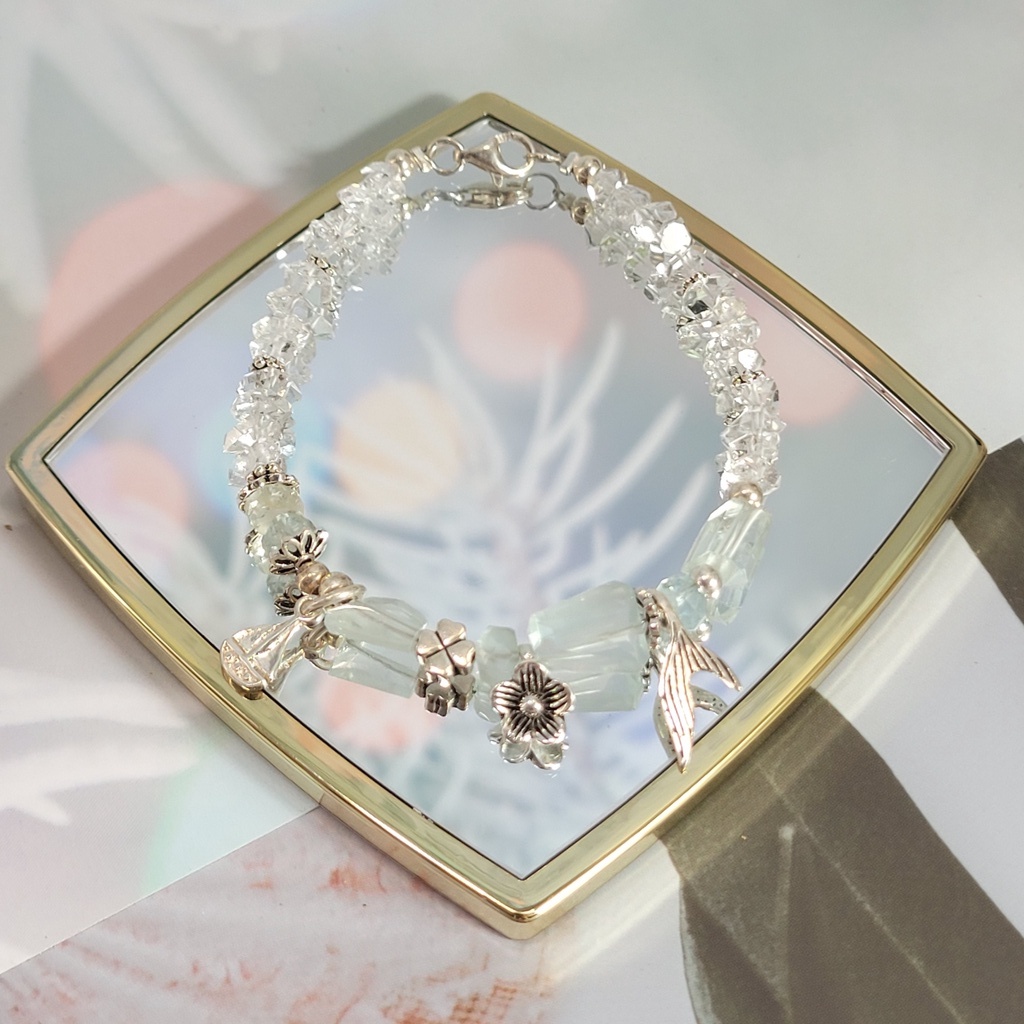 Vòng tay Aquamarine Herkimer